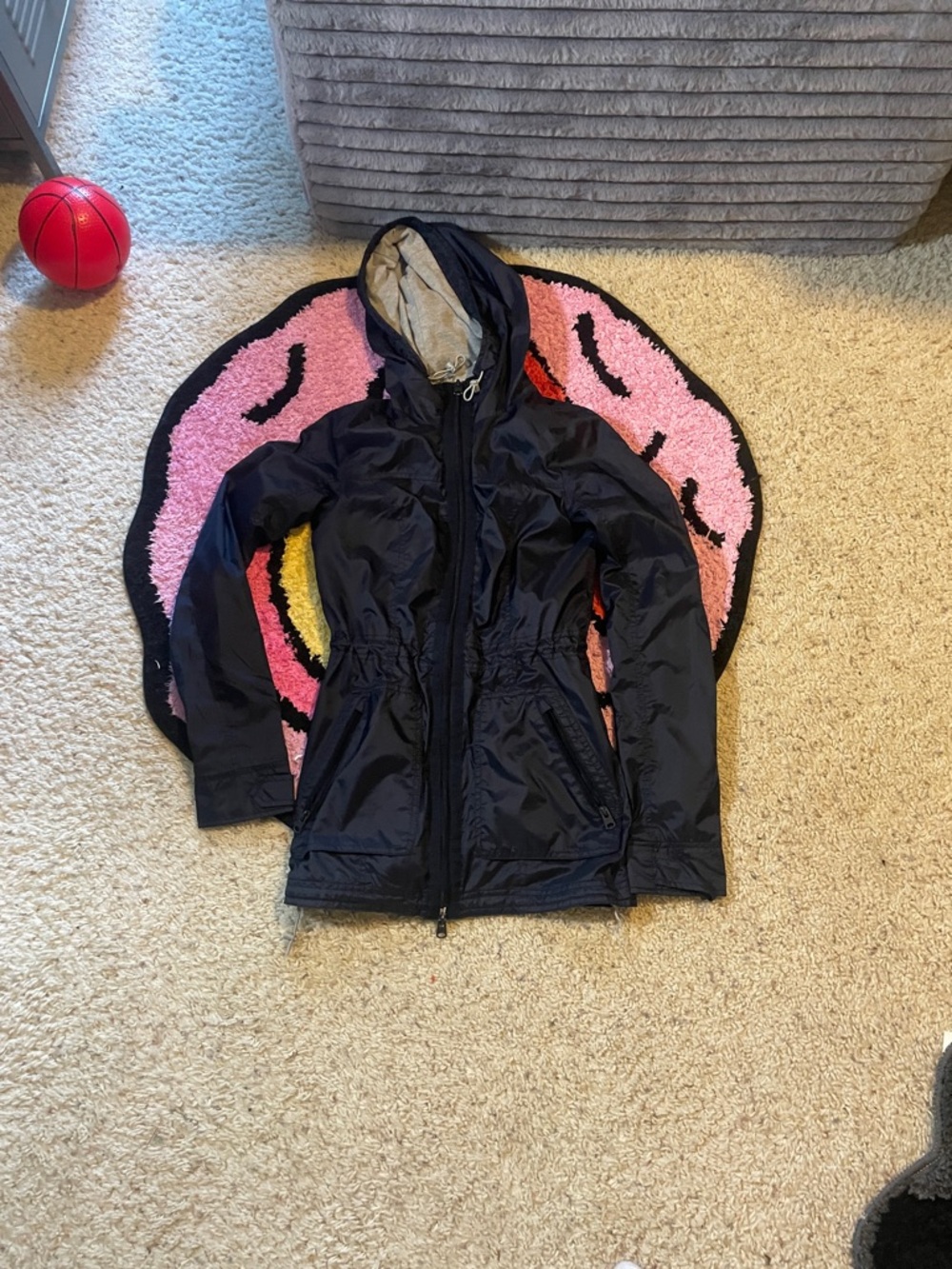 Abercrombie & Fitch Black Hooded Raincoat